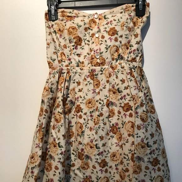 Over the knee length flower dress size S - Picture 5 of 7